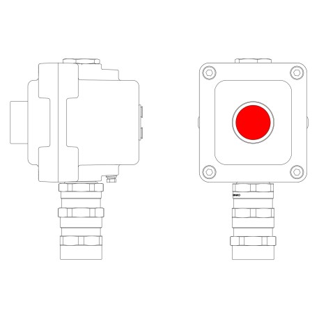 LCSD21000007 | Взрывонепроницаемый пост управления из алюминия LCSD-01-B-MB-P1R(11)x1-PBMB-KA2MHK / 1Ex d IIB T5 Gb / Ex tb IIIC T95°С Db IP66