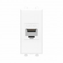 Компьютерная розетка RJ-45 без шторки модульная , кат.6А, "Avanti", "Белое облако", 1 модуль