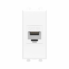 Компьютерная розетка RJ-45 без шторки модульная , кат.6А, "Avanti", "Белое облако", 1 модуль