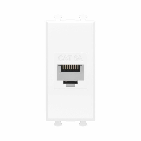 4400671 | Компьютерная розетка RJ-45 без шторки модульная , кат.6А, "Avanti", "Белое облако", 1 модуль