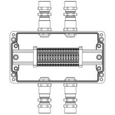 Взрывозащищенная клеммная коробка из полиэстера TBE-P-04-(16xCBC.4)-2xKA2MHK(A)-2xKA2MHK(C)1Ex e IIC Т5 Gb / Ex tb IIIC T95°C Db IP66/КЗ