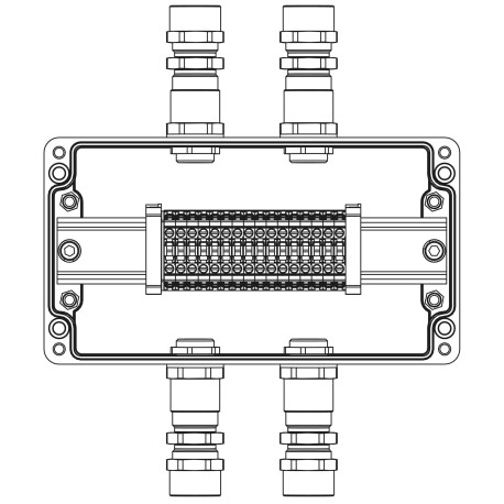 1231.041.22.1258 | Взрывозащищенная клеммная коробка из полиэстера TBE-P-04-(16xCBC.4)-2xKA2MHK(A)-2xKA2MHK(C)1Ex e IIC Т5 Gb / Ex tb IIIC T95°C Db IP66/КЗ