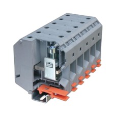 Клемма проходная, винтовой зажим, 2 точки подключения, 95 кв.мм, серая