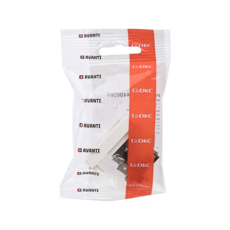 4400361 | Компьютерная розетка RJ-45 модульная, кат.5е экран, "Avanti", "Белое облако", 1 модуль-4