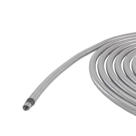 6071TX-016 | Металлорукав DN 15мм в герм. ПВХ изоляции в оплетке из нержавеющей стали, Dвн 15,5 мм, Dнар 19,5, 50 м