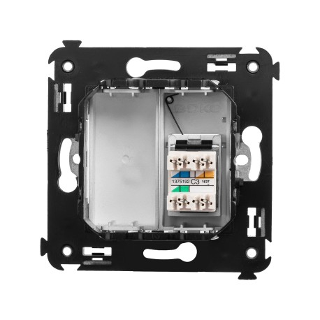 4404313 | Телефонная розетка RJ-12 в стену одинарная, "Avanti", "Закаленная сталь"-2