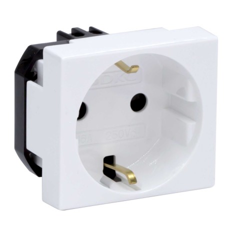 45005 | Розетка силовая 2Р+Е, со шторками, ''Viva'', 2 мод., цвет белый-1