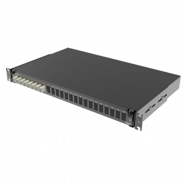 RNFP50DLCU8 | Оптическая полка выдвижная 1U с адатерами 8 х duplex LC ОМ2 в комплекте с лицевой панелью, пигтейлами, сплайс-кассет(ой/ами) и гильзами КДЗС