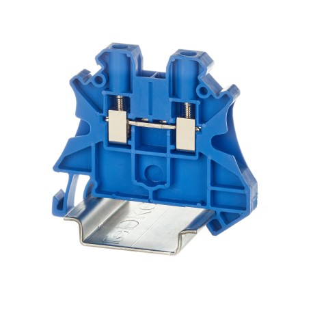 TUR-4-BU | Клемма проходная, винтовой зажим, 2 точки подключения, 4 кв.мм, синяя