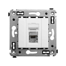 Компьютерная розетка RJ-45 в стену, кат.5e одинарнаяэкранированная,Avanti, Белое облако