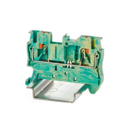VPR-2.5-PE-YG | Клемма заземления, зажим push-in, 2 точки подключения, 2.5 кв.мм