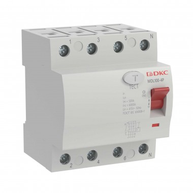 MDL100-4P4-63-AC | Устройство защитного отключения ВДТ YON max типа MDL100, 4P, 300mA, 63A, тип АС