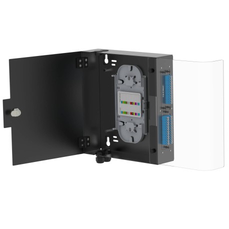 RNFBE2BL | Корпус оптического навесного бокса, 2 слота для адаптерных планок типаRNAP, черный, без сплайс-кассеты, без пигтейлов