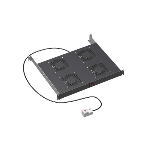 R519VSIT4FTB | Вентиляторный модуль 19", 4 вент. с термостатом RAL 9005