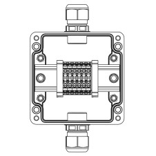 Взрывозащищенная клеммная коробка из полиэстера TBE-P-03-(6xCBC.4)-1xPACMP(A)-1xPACMP(C)1Ex e IIC Т5 Gb / Ex tb IIIC T95°C Db IP66