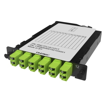 RNCTFLHU12VT | Претерминированная кассета 12ОВ 50/125 OM5, 1xMTP(12)f/6xLC Duplex (с интегрированными шторками), 1/2 HU
