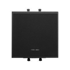 Инвертор одноклавишный модульный, Avanti, Черный матовый, 2 модуля