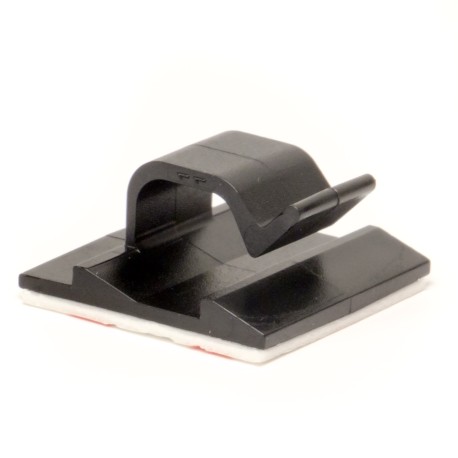 25431SR | Клипса самоклеящаяся для кругл.кабеля диаметром 5мм, черная 18,5x18,5