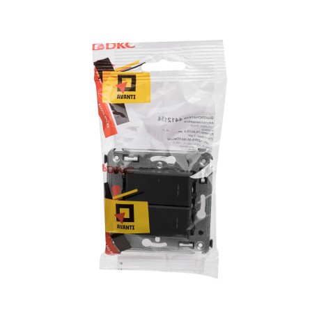 4412154 | Кнопка двухклавишная в стену, Avanti, Черный матовый-4