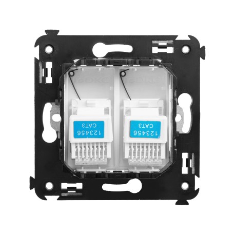 4400314 | Телефонная розетка RJ-12 в стену двойная, "Avanti", "Белое облако"-2