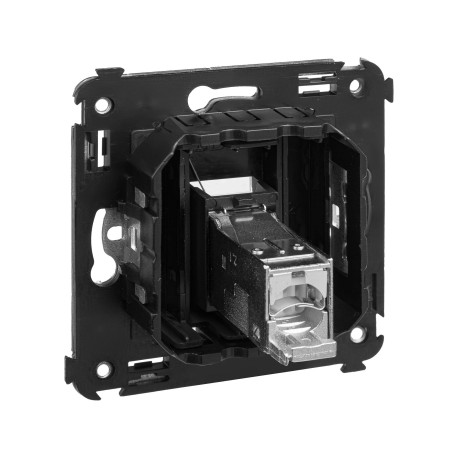 4412393 | Компьютерная розетка RJ-45 в стену, кат.6 экранированная одинарная,Avanti, Черный матовый-3