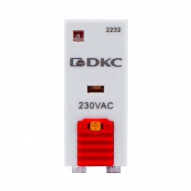 IR-230AC-2CO-D | Реле миниатюрное промышленное, 2CO, ком. ток 8А, AgSnO, напряжение 230VAC, опция: тест-кнопка+светодиод