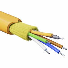 Кабель волоконно-оптический, распределительный, арамидные упрочняющие нити, для внутренней прокладки, нг(A)-HFLTx, 6 ОВ, категория OM2 (G.651.1) плотный буфер, 0,4 кН, барабан 2000 м