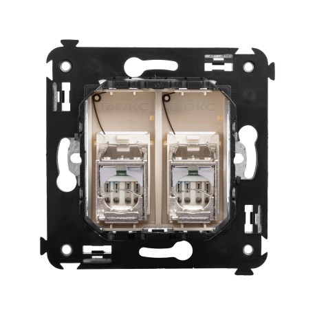 4405394 | Компьютерная розетка RJ-45 в стену, кат.6 двойнаяэкранированная,Avanti, Ванильная дымка-2