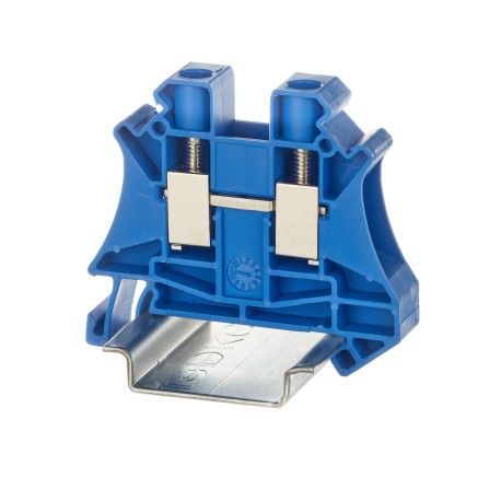 TUR-10-BU | Клемма проходная, винтовой зажим, 2 точки подключения, 10 кв.мм, синяя