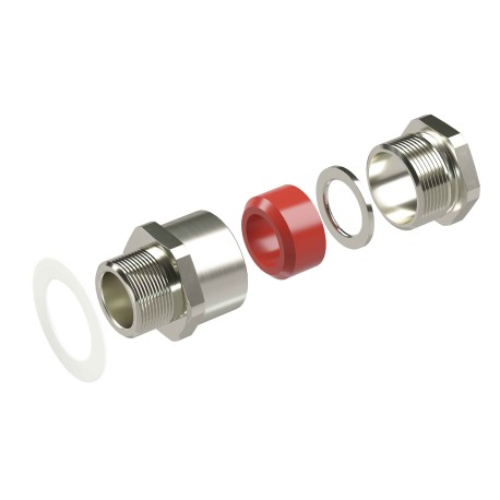 KH81MHK | Взрывозащищенный кабельный ввод серии КН для небронированного кабеля М75х1,5 D:54,8-63мм. Никелированная латунь IP66/IP68-2