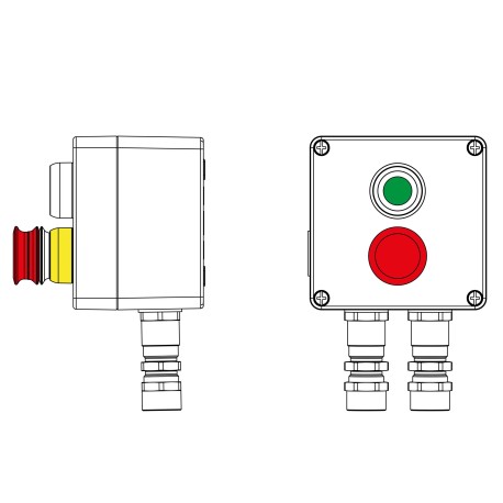 2201.121.22.11E | Взрывозащищенный пост управления из алюминия CPE-A-12-(1xP1G(11)-1xP3E(11))-2xKA2MHK(C)1Ex d e IIC Т5 Gb / Ex tb IIIC T95°C Db IP66