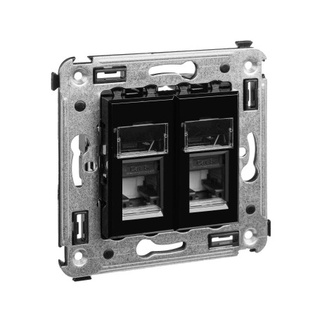 4402374 | Компьютерная розетка RJ-45 в стену, кат.6А двойная, Avanti, Черный квадрат-1