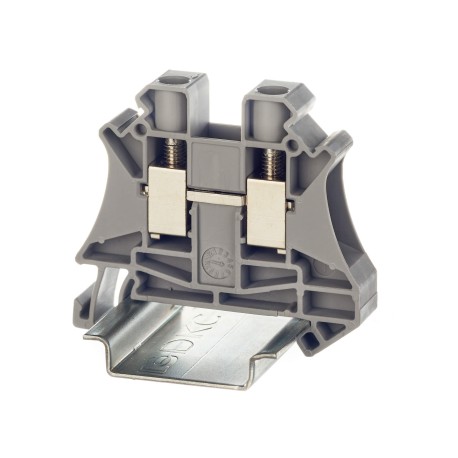 TUR-10 | Клемма проходная, винтовой зажим, 2 точки подключения, 10 кв.мм, серая