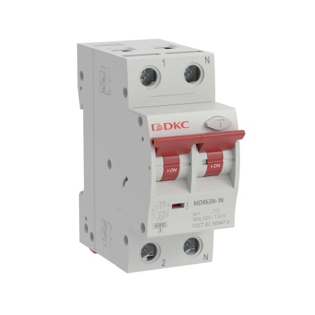 MDR63N-1N2C20-A | Автоматический выключатель дифференциального тока YON max типа MDR, 1P+N, 30mA, 20A, хар-ка C, 6kA, тип А
