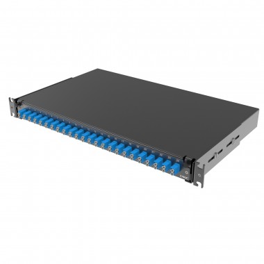 RNFP9DLCU24 | Оптическая полка выдвижная 1U с адатерами 24 х duplex LC OS2 в комплекте с лицевой панелью, пигтейлами, сплайс-кассет(ой/ами) и гильзами КДЗС
