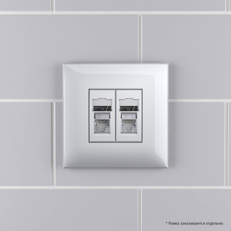 4404364 | Компьютерная розетка RJ-45 в стену, кат.5e двойная экранированная,"Avanti", "Закаленная сталь"-5