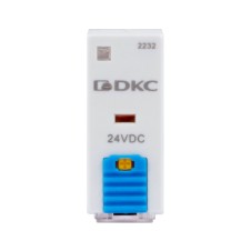 Реле миниатюрное промышленное, 2CO, ком. ток 8А, AgSnO, напряжение 24VDC, опция: тест-кнопка+светодиод+защитный диод