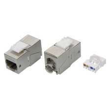 Модуль Keystone RJ45 CAT 6 экранированный (STP), 180 градусов, серебристый