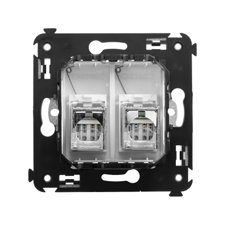 4400394 | Компьютерная розетка RJ-45 в стену, кат.6 двойная экранированная,"Avanti", "Белое облако"-2