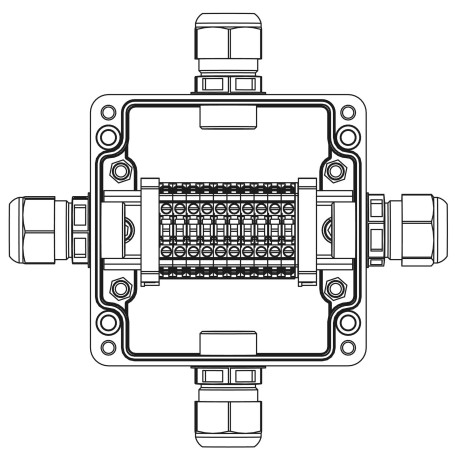 1231.031.22.1223 | Взрывозащищенная клеммная коробка из полиэстера TBE-P-03-(10xCBC.4)-1xPACMP(A)-1xPACMP(B)-1xPACMP(C)-1xPACMP(D)1Ex e IIC Т5 Gb / Ex tb IIIC T95°C Db IP66
