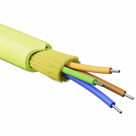 RNDT5C4LM01 | Кабель волоконно-оптический, распределительный, арамидные упрочняющие нити, для внутренней прокладки, нг(А)-HF, 4 ОВ, категория OM5 (G.651.1) плотный буфер, 0,4 кН, барабан 2000 м