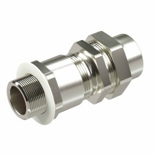 Взрывозащищенный универсальный кабельный ввод серии КАЕС для бронированного и небронированного кабеля М40х1,5 d:24,8-31мм. Присоединительная резьба GAS 1 1/4". Никелированная латунь IP66/IP68