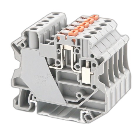 TUR-4-MT | Клемма расцепительная, винтовой зажим, 2 точки подключения, 4 кв.мм, серая