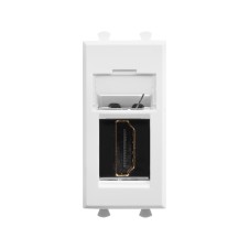 HDMI розетка модульная, тип А-А, "Avanti", "Белое облако", 1 модуль