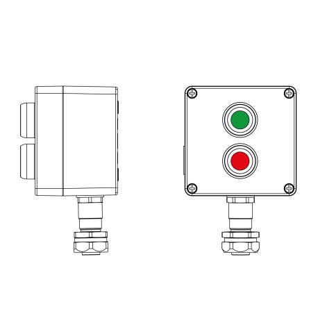 2201.121.22.120M | Взрывозащищенный пост управления из алюминия CPE-A-12-(1xP1G(11)-1xP1R(11))-1xKAEPM2MHK-20(C)1Ex d e IIC Т5 Gb / Ex tb IIIC T95°C Db IP66