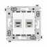4400774 | Компьютерная розетка RJ-45 без шторки в стену, кат.6А двойная экранированная, "Avanti", "Белое облако"