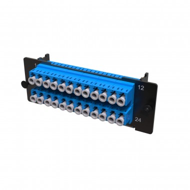 RNAP12L1US | Адаптерная планка с установленными 12xLC Duplex адаптерами (aligned key)(цвет адаптера - синий), OS2, 1 HU
