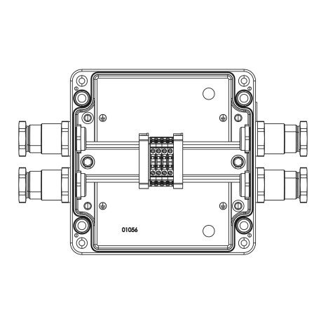 1201.171.22.121O | Взрывозащищенная клеммная коробка из алюминия TBE-A-17-(4xCBC.2)-2xKH2MHK(B)-2xKH2MHK(D)1Ex e IIC Т5 Gb / Ex tb IIIC T95°C Db IP66