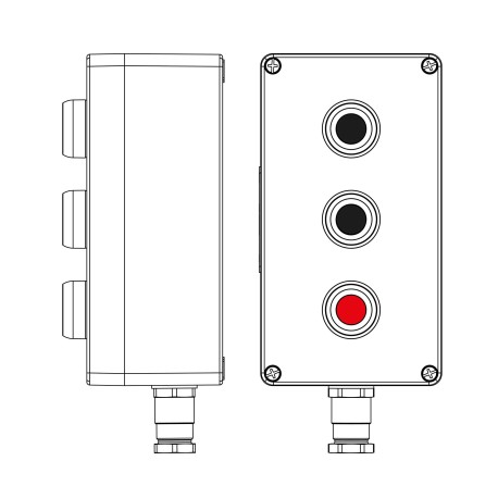 2231.041.22.120M | Взрывозащищенный пост управления из полиэстера CPE-P-04-(2xP1B(11)-1xP1R(11))-1xKH2MHK(C)1Ex d e IIC Т5 Gb / Ex tb IIIC T95°C Db IP66/КЗ