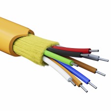 Кабель волоконно-оптический, распределительный, арамидные упрочняющие нити, для внутренней прокладки, нг(А)-HF, 8 ОВ, категория OM2 (G.651.1) плотный буфер, 0,4 кН, барабан 500 м